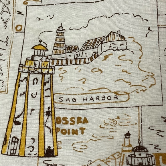 J.Crew Lighthouse Postcard Print Linen Halter Dress Sz 2 - Picture 7 of 12